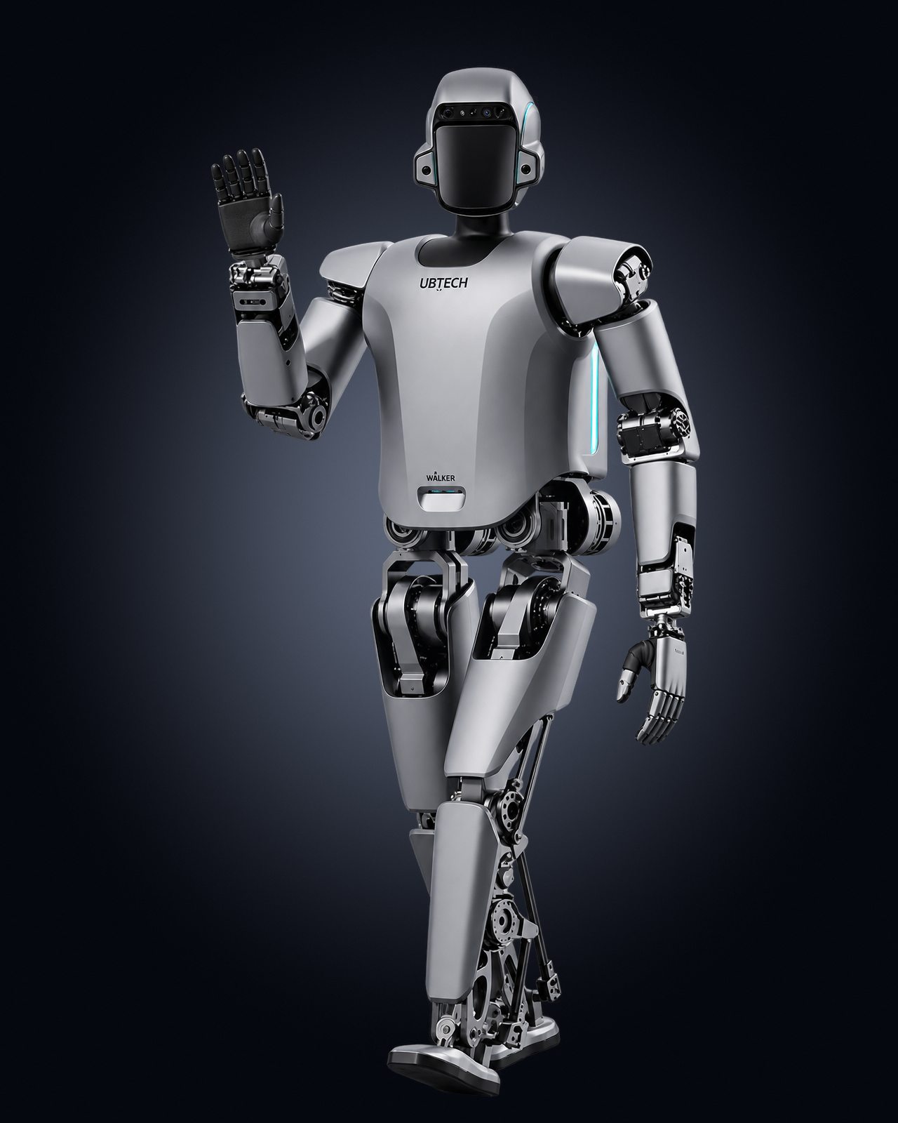 UBTECH Walker S2 humanoid robot by UBTECH Robotics, industrial humanoid, full-body view. AI-generated illustration.